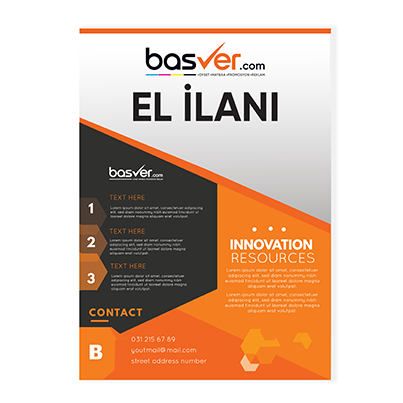 Broşür - El İlanı 16 Broşür - El İlanı Basver.com A3 El ilanı baskı